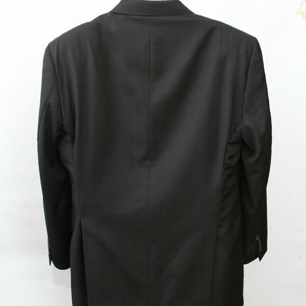 Burberry London Kensington Black Stripe Wool Dual Vent 2 Butt Sport Coat Men 46R - Picture 2 of 12